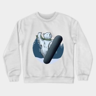 Polar bear as Snowboarder with Snowboard Crewneck Sweatshirt